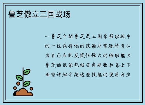 鲁芝傲立三国战场
